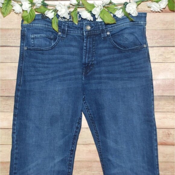 TX AXEL Mens Dark Wash Blue Jeans Size 34X32 Slim Boot Cut Western Casual - Picture 2 of 11